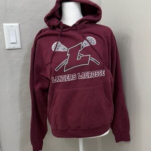 Jerzees Maroon Lancers Lacrosse Hoodie